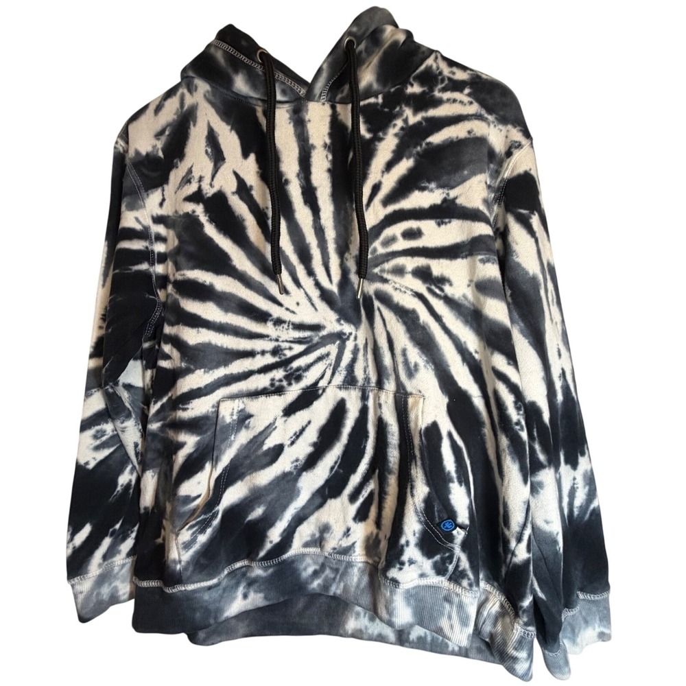 Monument Tie Dye Hoodie Kids Size L Black/White Swirl 0177‎